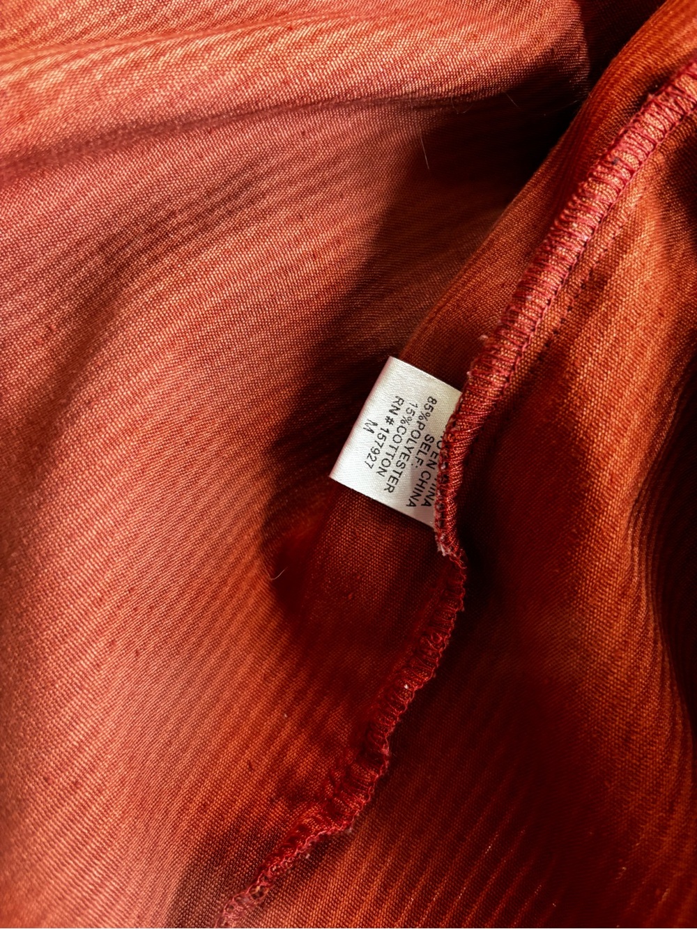 LA MIEL Rust Red Button-Down Shirt with Multicolor Aztec Sleeves western hippie - Picture 3 of 4